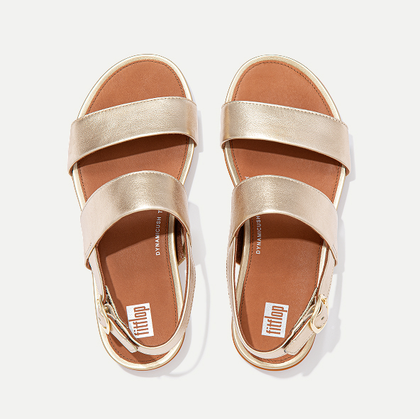 GRACIE Metallic Leather Back-Strap Sandals Image