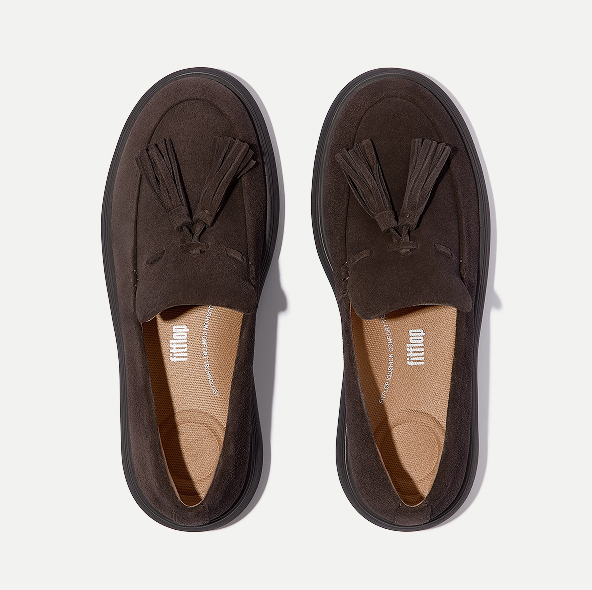 iQ-COMFF Tassel Suede Loafers Brown Image