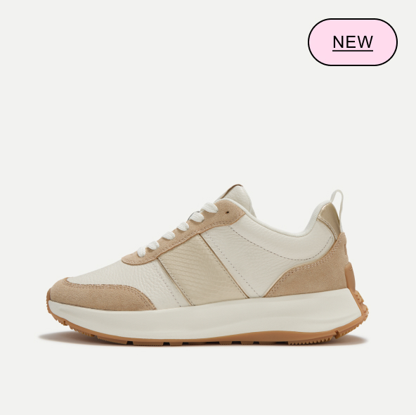 F-MODE Flow Leather Trainers Tan/Platino