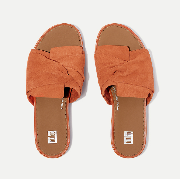 GRACIE Soft-Twist Suede Slides Satsuma Image