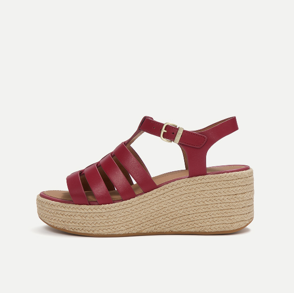 PLATFFORMS Espadrille Leather Fisherman Wedge Sandals