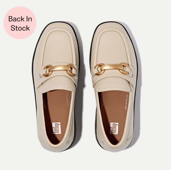 F-Luma Chunky-Snaffle Leather Demi-Wedge Loafers
