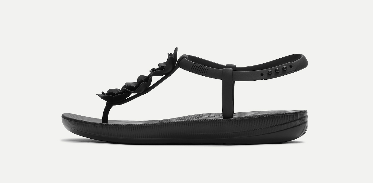 IQUSHION Splash Flower T-Bar Sandals