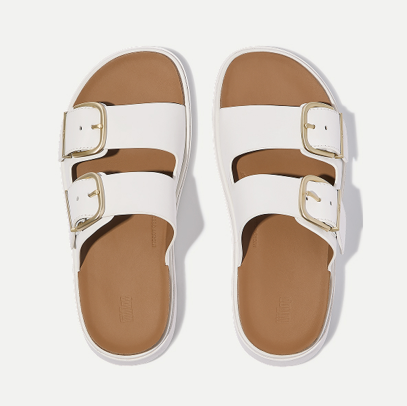 GEN-FF Buckle Two-Bar Leather Slides