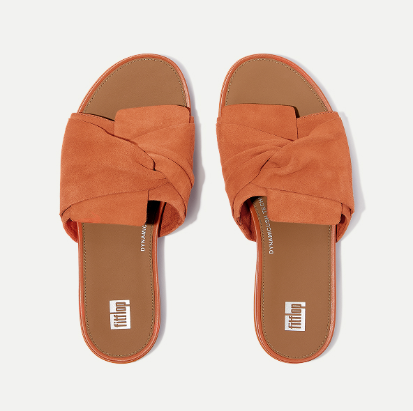 GRACIE Soft-Twist Suede Slides Satsuma Image