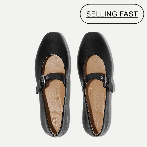 DELICATO Leather Mary Janes - Black
