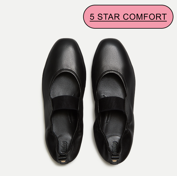 DELICATO Poise Leather Mary Janes - All Black