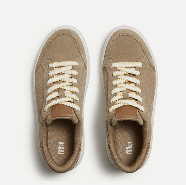 RTG Blanket-Stitch Suede Trainers Cappucchino