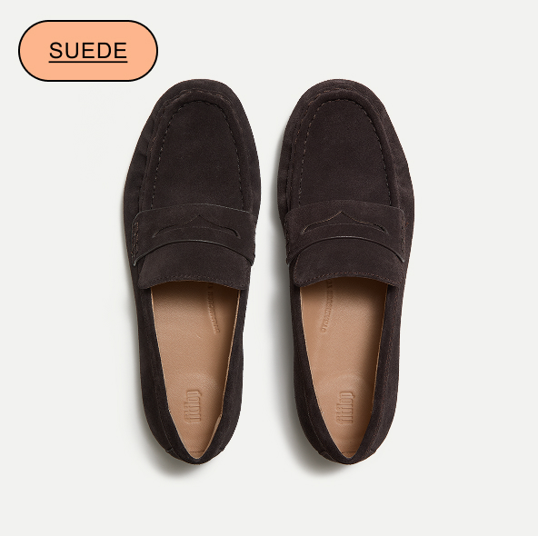 DELICATO Suede Loafers - Brown Mix