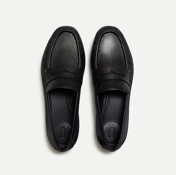DELICATO Leather Loafers - All Black