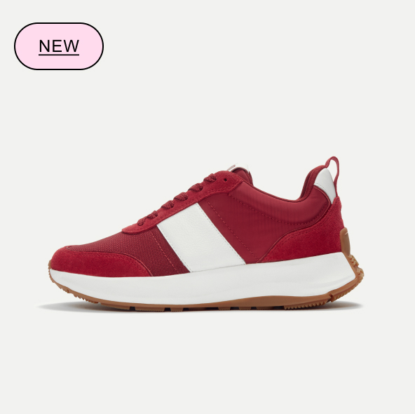 F-MODE Flow Fabric/Suede Trainers Berry