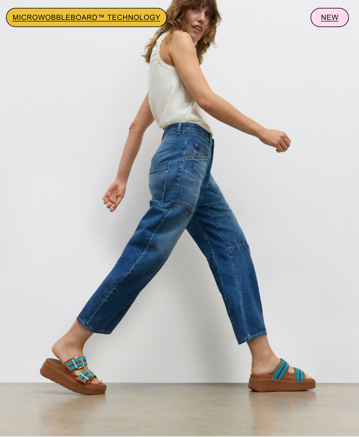 GEN-FF Max Buckle Stripe-Webbing Two-Bar Slides