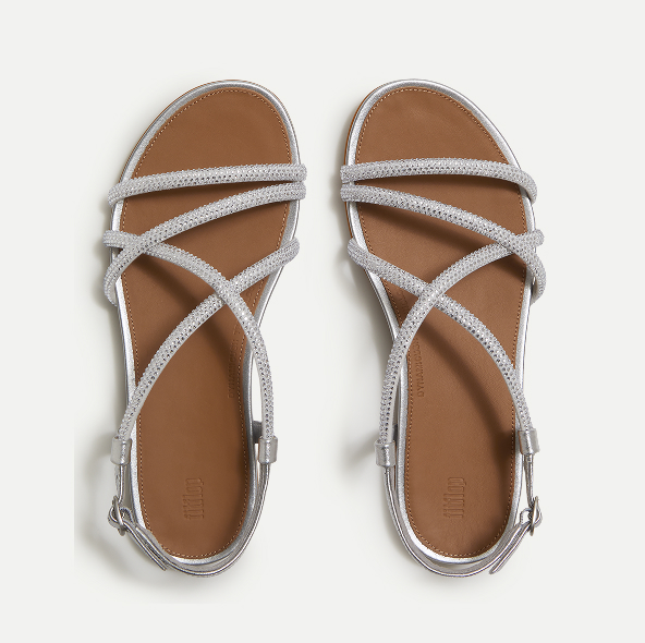 GRACIE Crystal Strappy Back-Strap Sandals