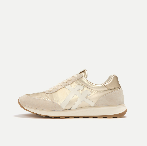 RETRO-Q Metallic-Fabric/Suede Sneakers