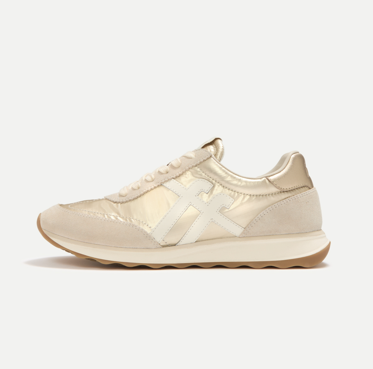 RETRO-Q Metallic-Fabric/Suede Sneakers