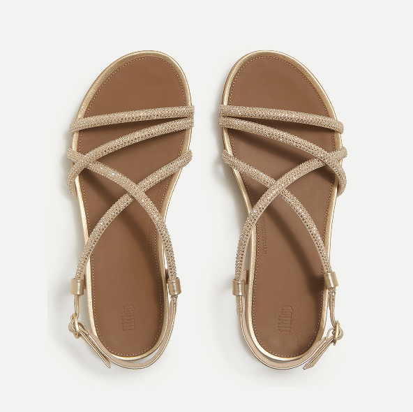 GRACIE Crystal Strappy Back-Strap Sandals