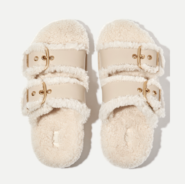 Gen-FF Two Bar Curley shearling slides
