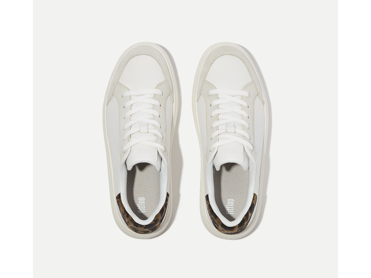 RTG Leopard-Backtab Leather/Suede Trainers Image