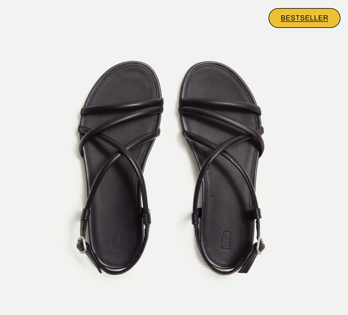 GRACIE Leather Strappy Back-Strap Sandals - All Black