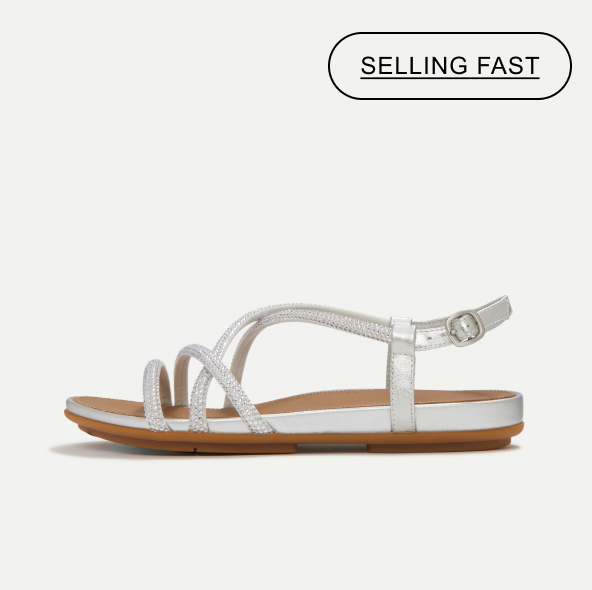 GRACIE Crystal Strappy Back-Strap Sandals