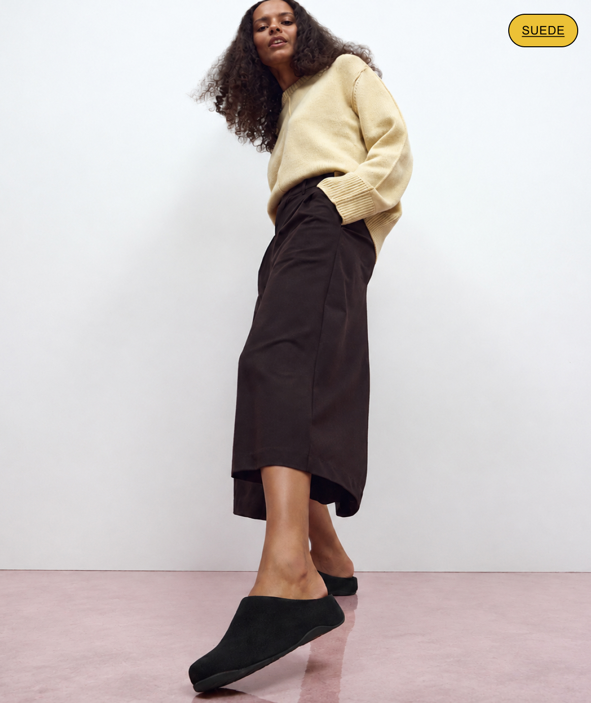 SHUV Suede Clogs - Black