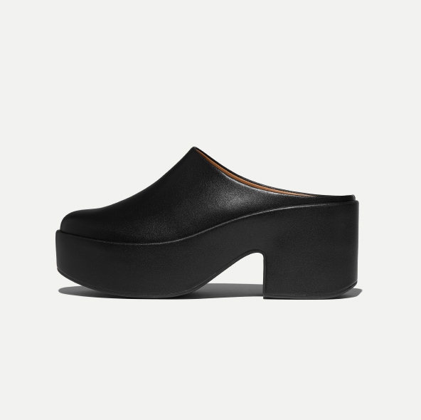 PLATFFORMS Leather Heeled Mules Image