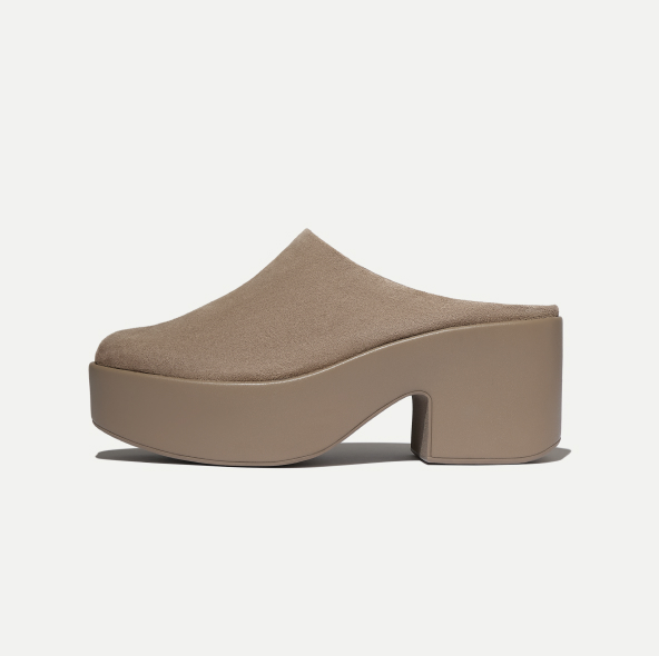 PLATFFORMS Suede Heeled Mules Image