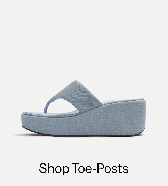 PLATFFORMS Denim Wedge Toe-Post Sandals - Light Denim