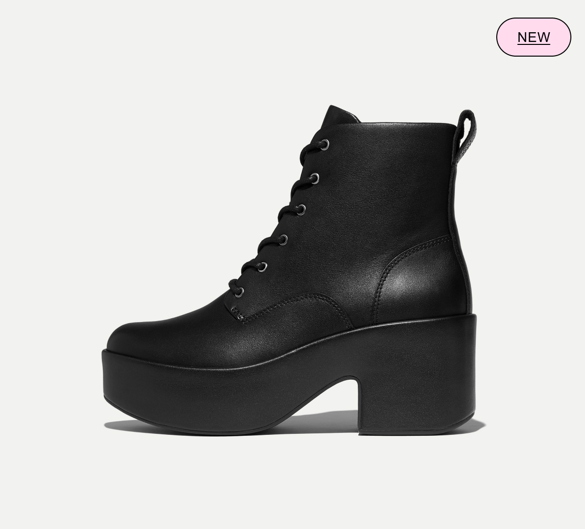 PLATFFORMS Leather Heeled Lace-Up Boots