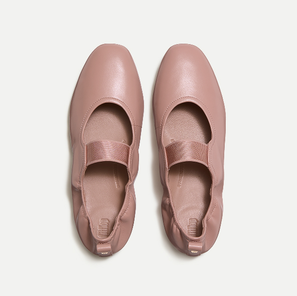 DELICATO Poise Leather Mary Janes - Blush