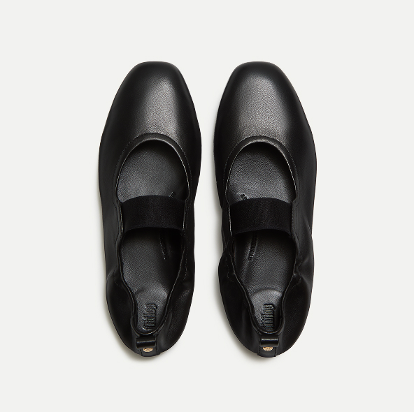 DELICATO Poise Leather Mary Janes - All Black