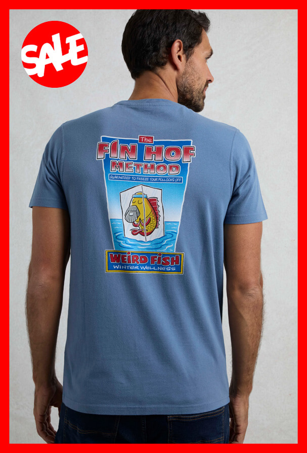 Fin Hof Back Print Artist T-Shirt Mid Blue