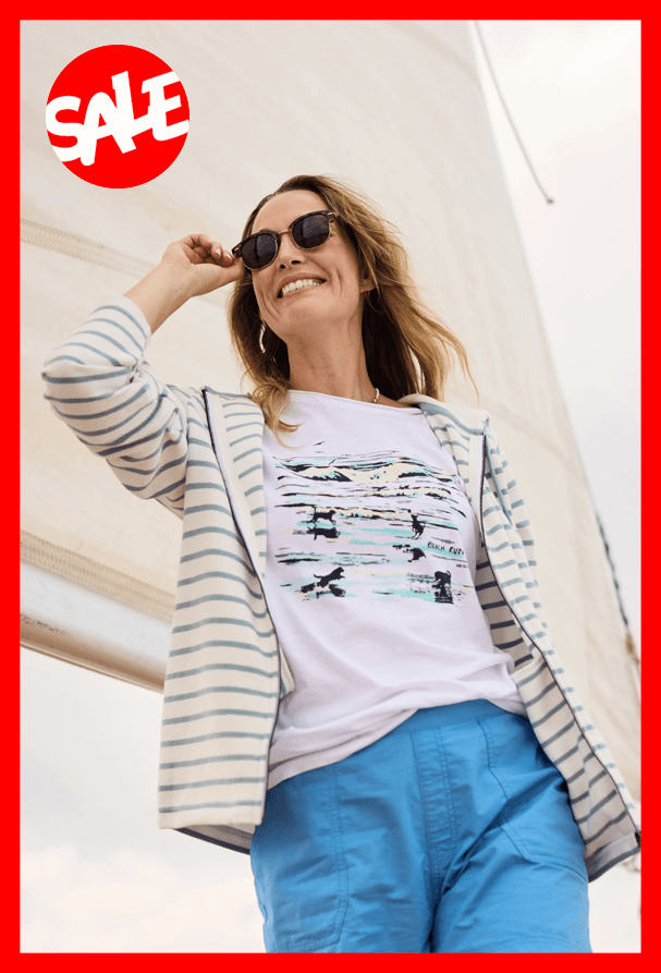 Beach Run Organic Cotton Front Print Graphic T-Shirt