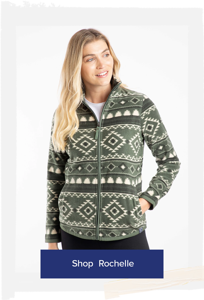 Rochelle Full Zip Printed Micro Fleece 
