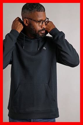 Hugo Eco Branded Popover Hoodie Navy
