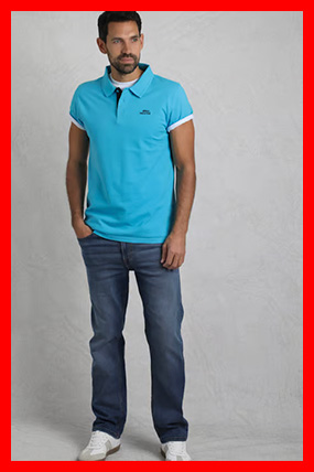 Miles Pique Polo Shirt Oceano
