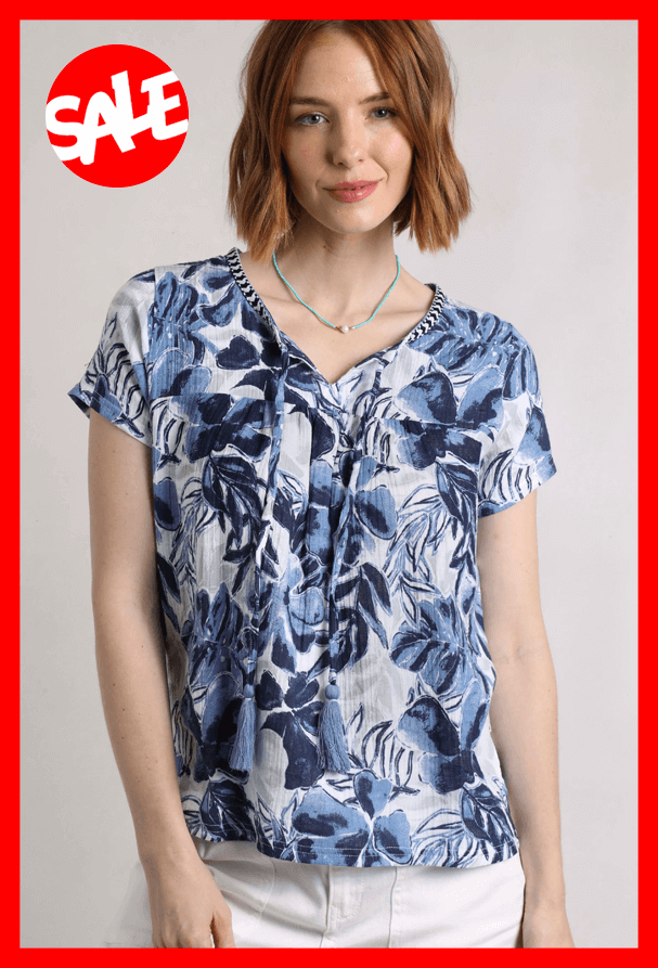 Sofia Organic Cotton Printed Double Cloth Blouse
