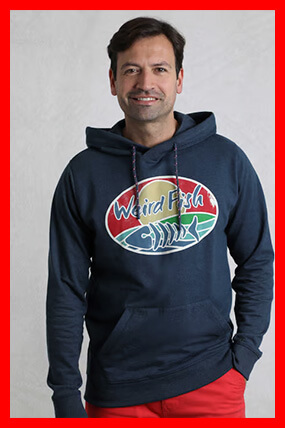 Bryant Front Print Graphic Popover Hoodie Navy
