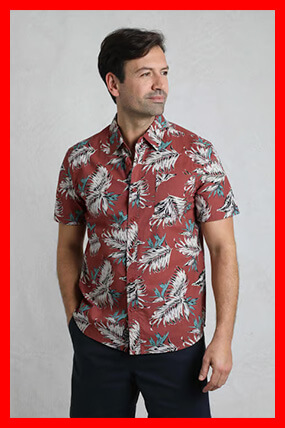 Faraway Organic Cotton Printed Shirt Paprika
