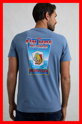 Fin Hof Back Print Artist T-Shirt Mid Blue