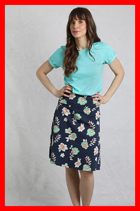 Malmo Printed Jersey Skirt Night Blue