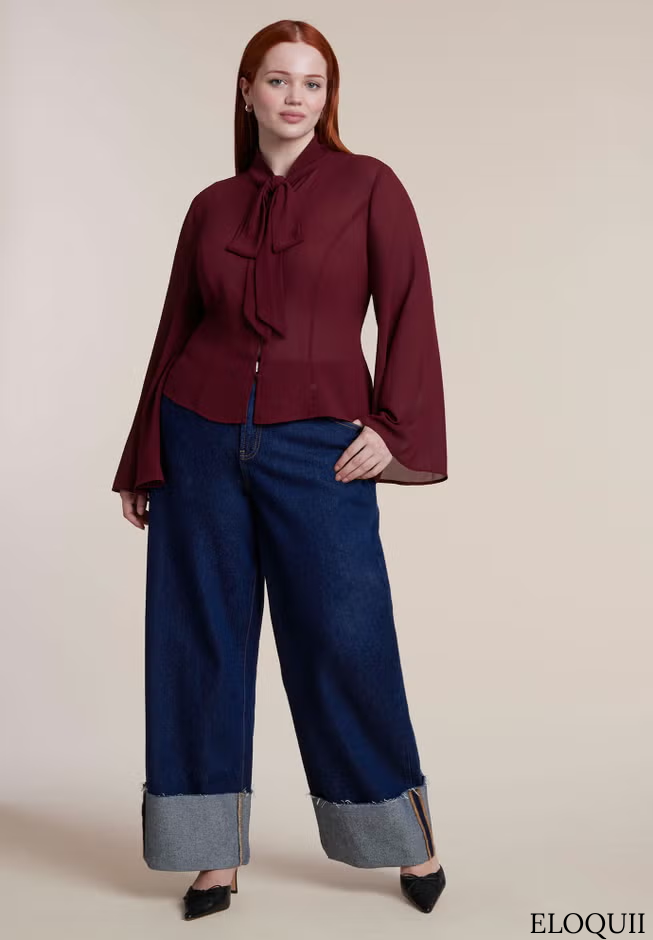 Shop The Tie-Neck Sheer Top