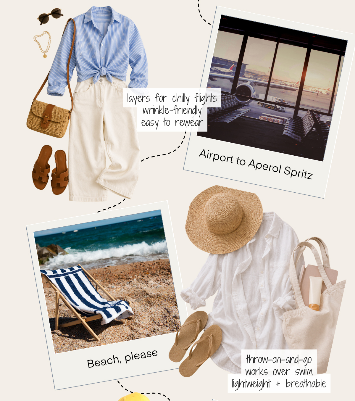 layers for chilly flights wrinkle-friendly easy to rewear Airport to Aperol Spritz Beach, please throw-on-ana-go works over swim lightweight + breathable
