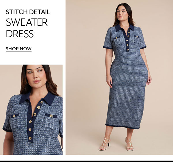 Shop Stitch Detail Sweater Dress