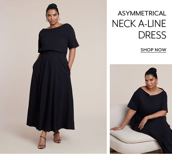 Shop Asymmetrical Neck A-Line Dress