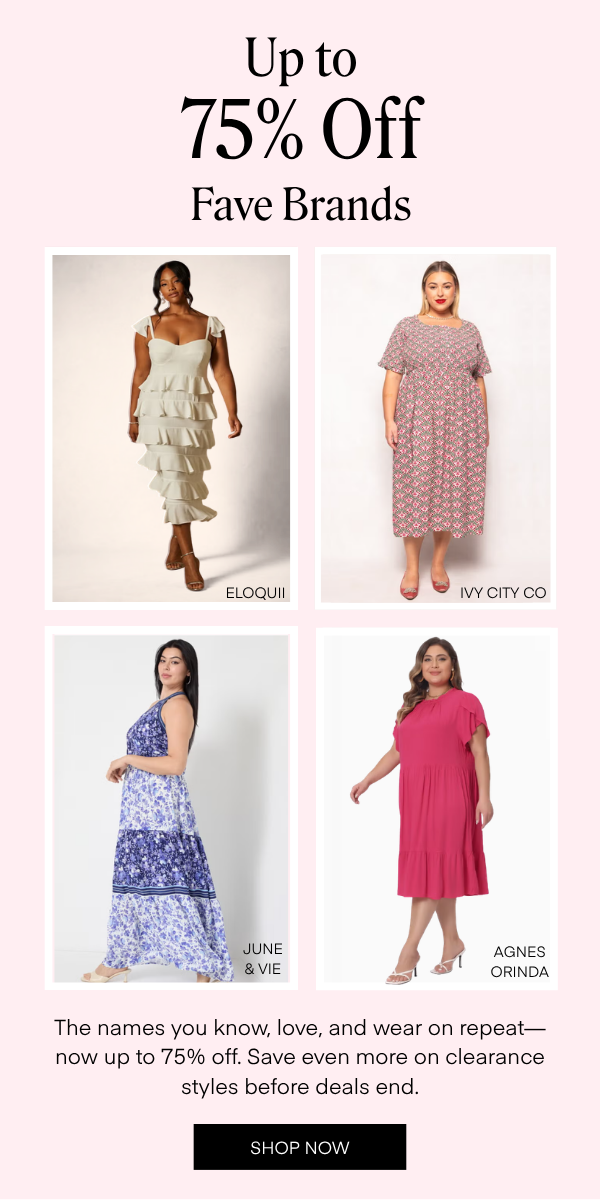 Up to 75% off Favorite Brands