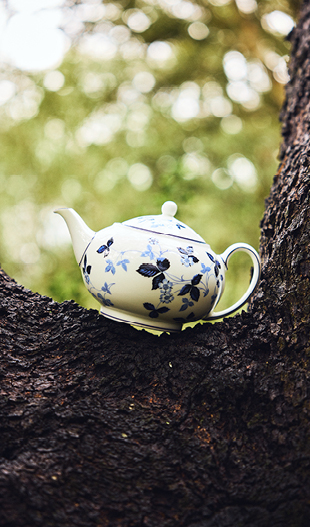 Wild Strawberry Inky Blue Teapot