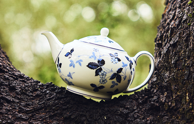 Wild Strawberry Inky Blue Teapot