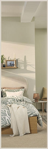 Hálószoba részlet ággyal és ágyneművel