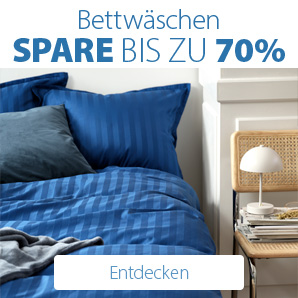 Spare bis zu 70% auf Bettwäschen